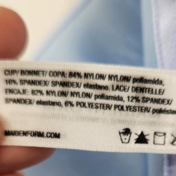 Maidenform Light Blue Lace Detail Bra Size 38D - Picture 4 of 4